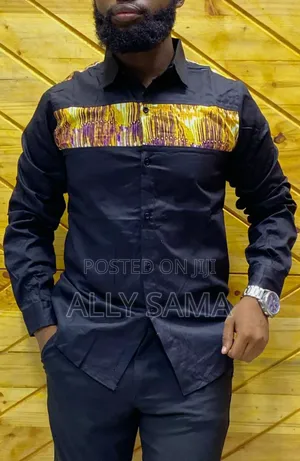 Mens Shirt Black Multicolor Material Quality
