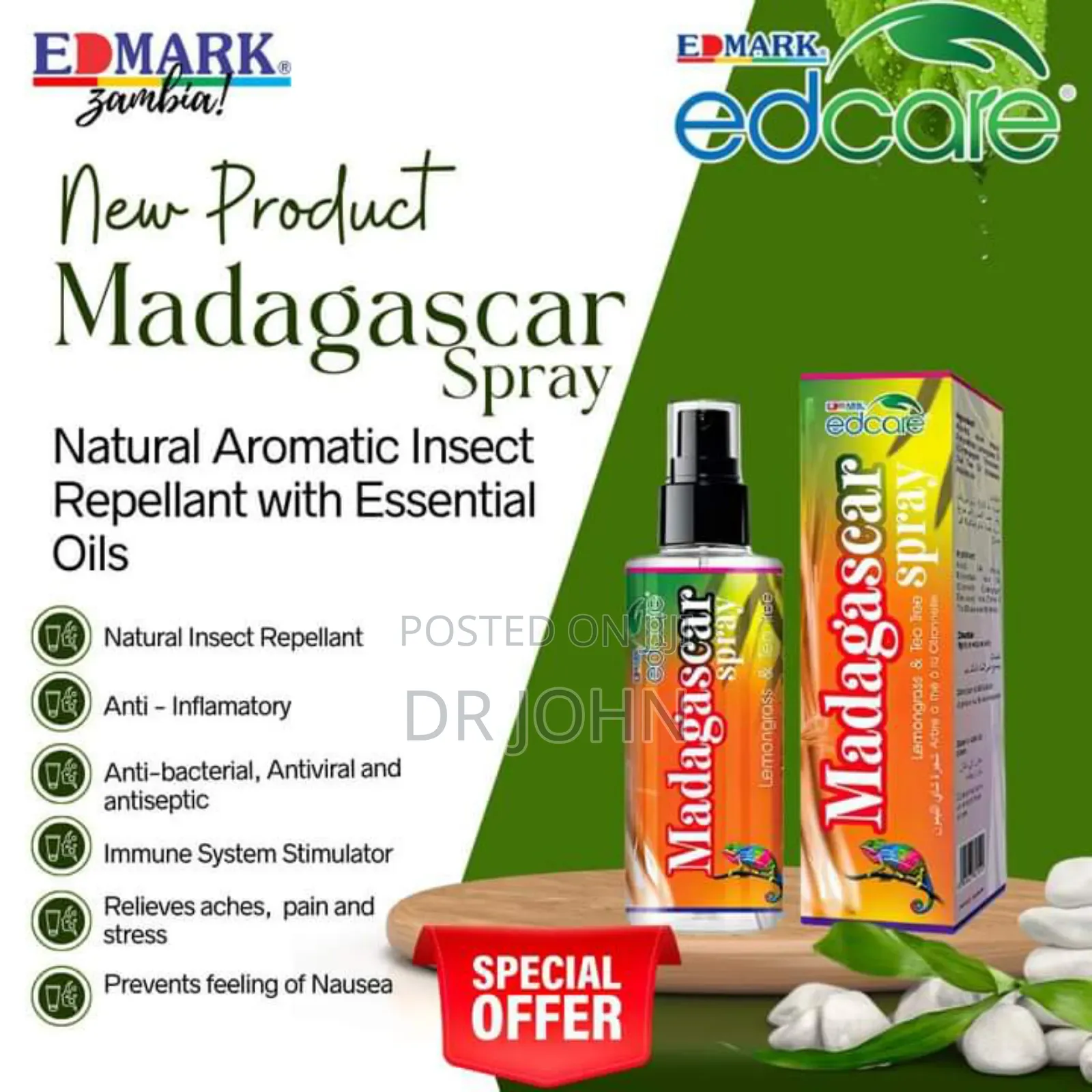 Inazuia Wadudu Edmark Madagascar Spray
