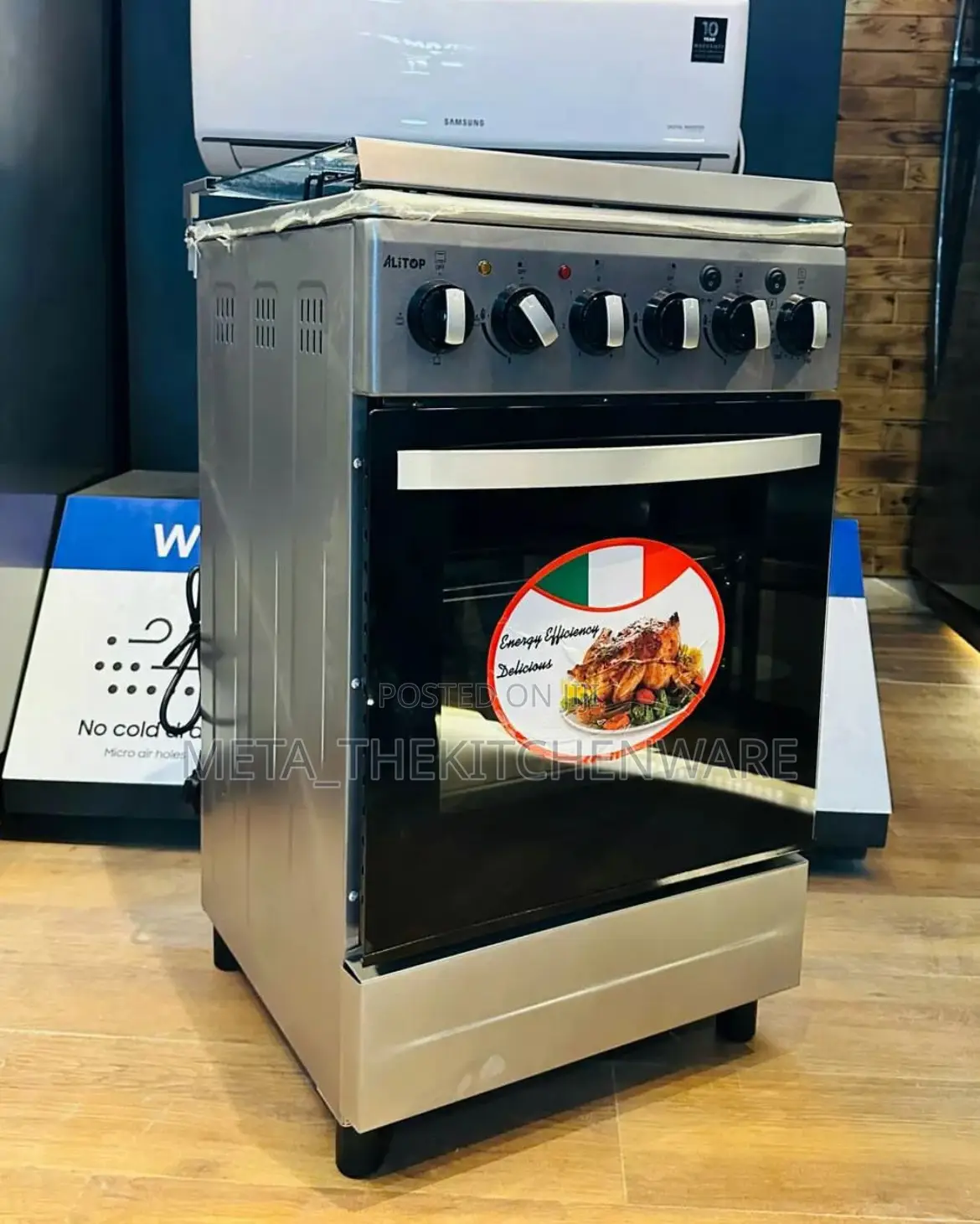Alitop Cooker 3 Gas 1 Electric Hob + Electric Oven 50x50cm