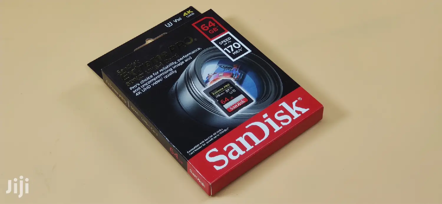 Sandisk Extreme PRO 64gb Sdxc C10, U3, V30, 4K Uhd, SD Card