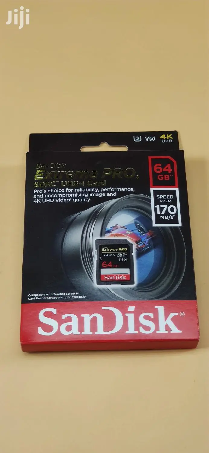 Sandisk Extreme PRO 64gb Sdxc C10, U3, V30, 4K Uhd, SD Card