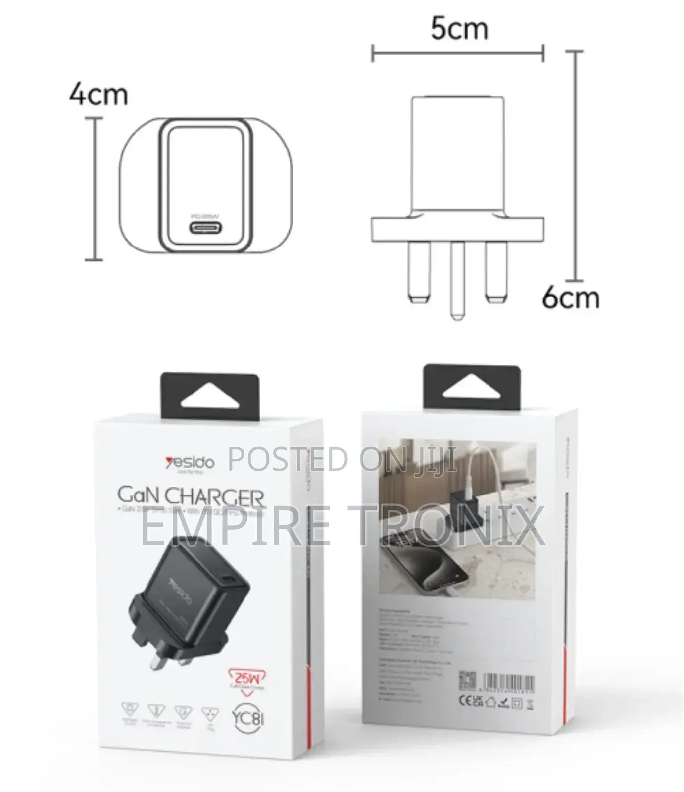 Yesido YC81 Gan Single Type-C UK 25W Fast Charger