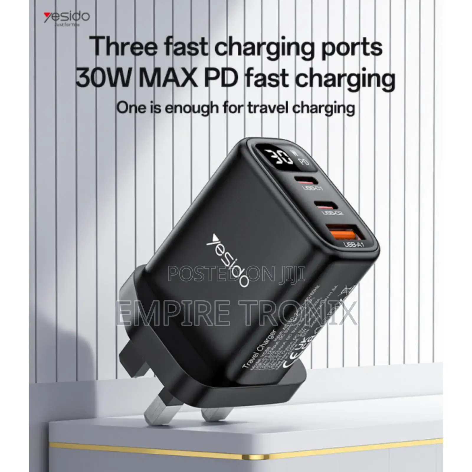 YC88 PD 30W Fast Charging 2*Type-C USB Fast Charger