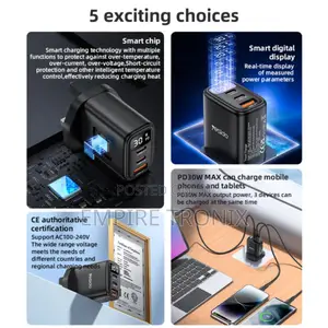 YC88 PD 30W Fast Charging 2*Type-C USB Fast Charger