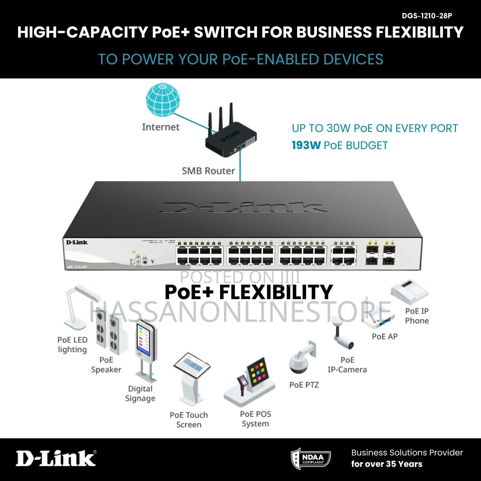 D-Link DGS-1210-28P 28-Port Gigabit Smart Managed Poe Switch