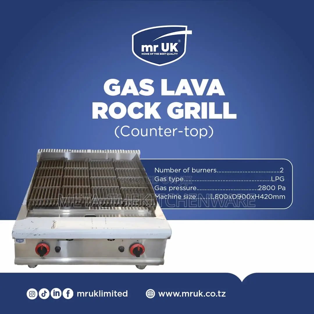 Mr UK Countertop Gas Lava Rock Grill