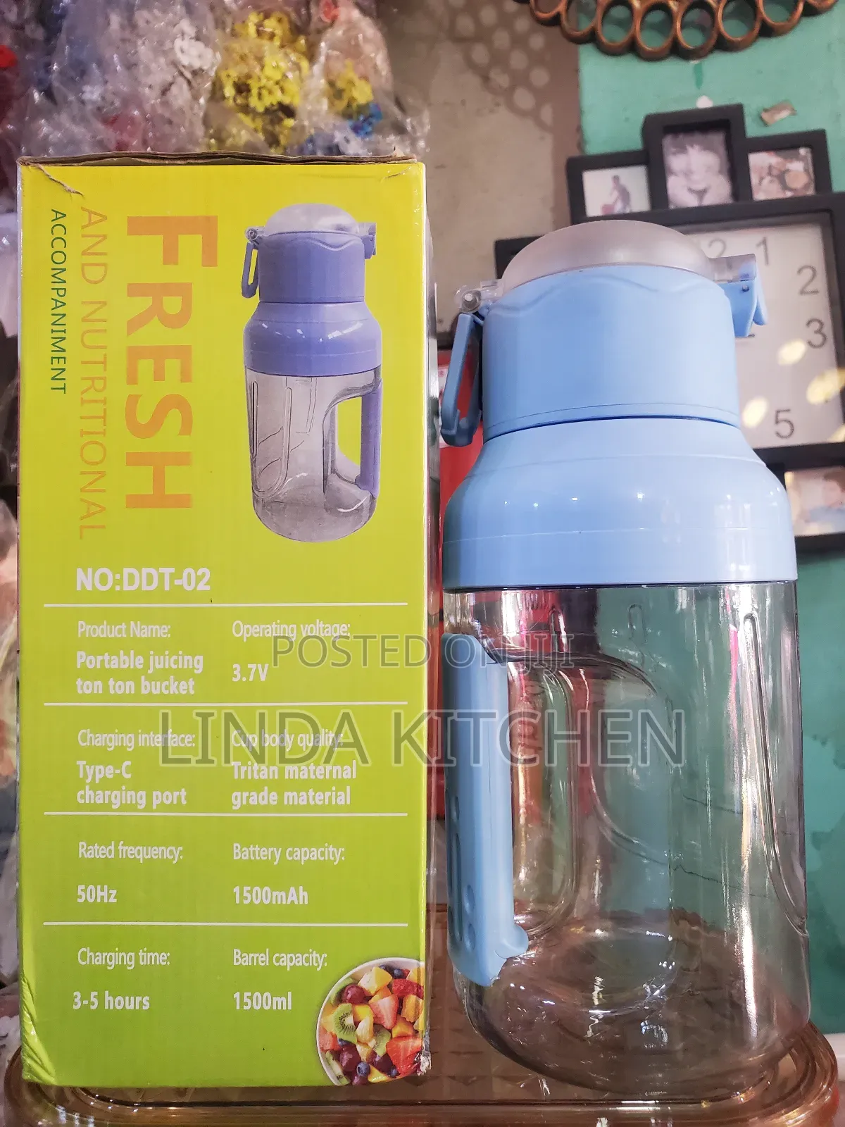 Rechargable and Portable Juicer Cup 1.5lts