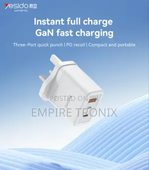 Yesido YC89 65W Type-C, USB, 8 Pin Reverse Gan Fast Charger