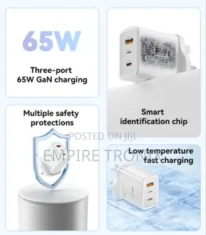 Yesido YC89 65W Type-C, USB, 8 Pin Reverse Gan Fast Charger