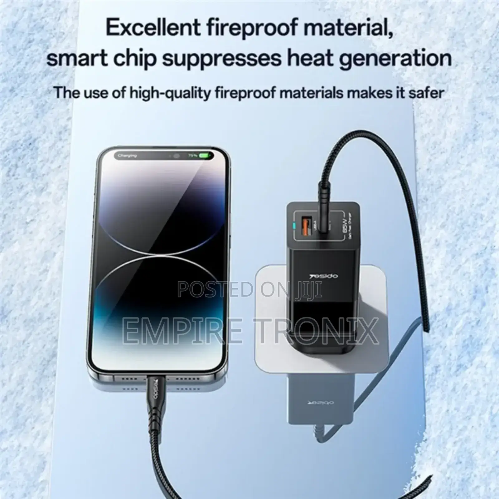 YESIDO YC92 USB-A + Type-C Dual Port 65W Fast Charger