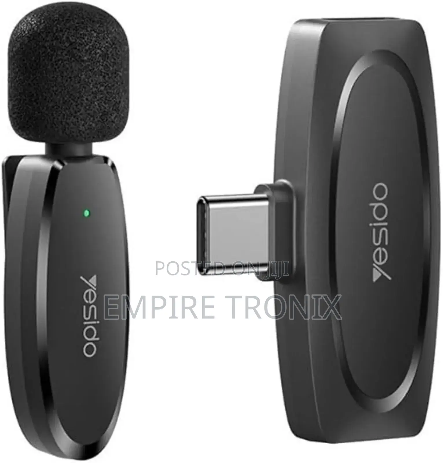 YESIDO KR11 Wireless Microphone With Type-C Receiver(Black)