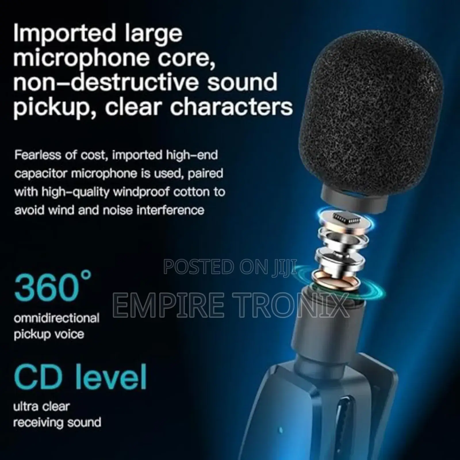 YESIDO KR11 Wireless Microphone With Type-C Receiver(Black)