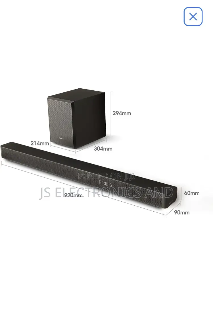 Hisense 3.1ch 280W Soundbar,Wireless Subwoofer and Bluetooth
