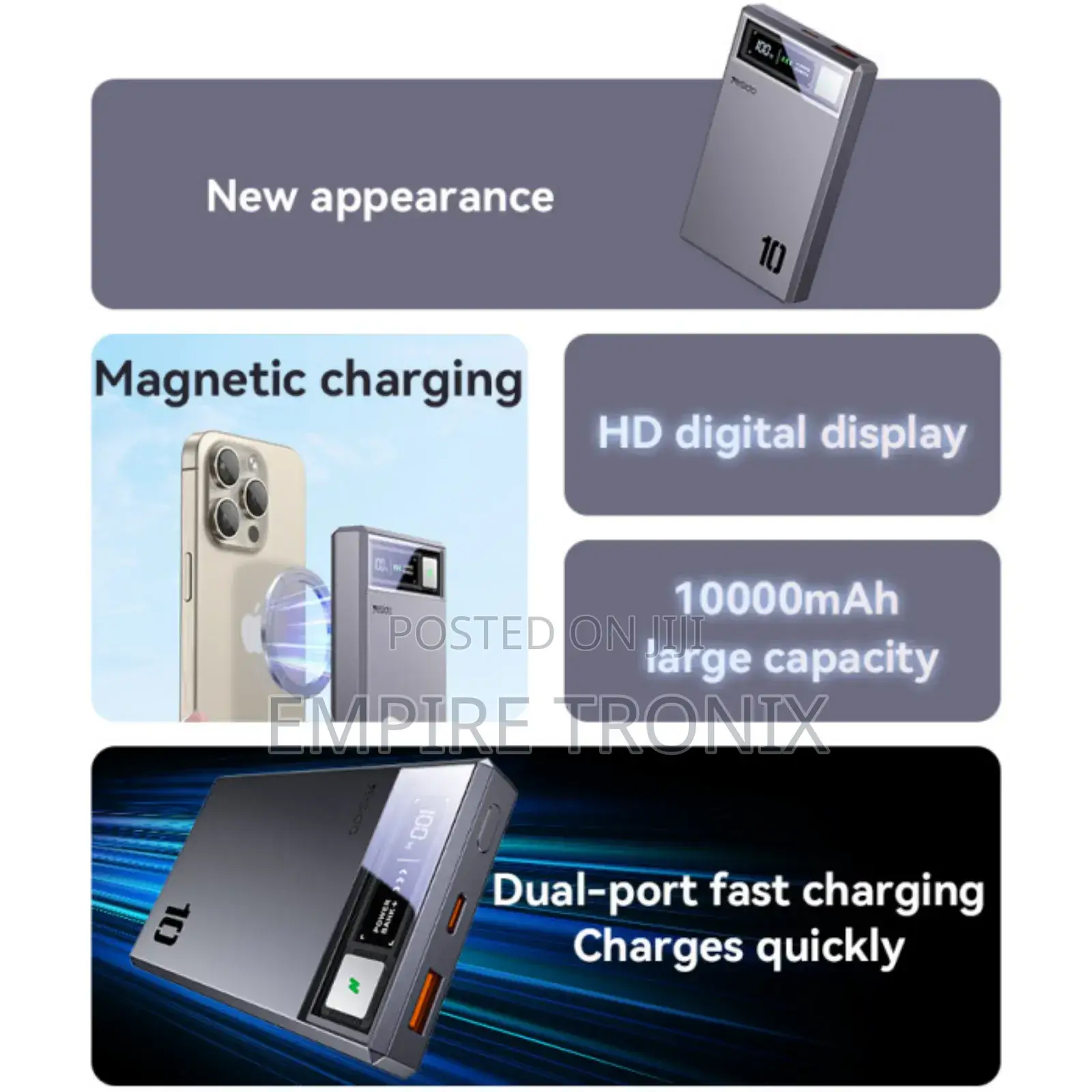 Yesido YP61 PD20W 10000mah Digital Magnetic Power Bank