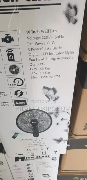 High Class Wall Fan With Remote 18 Inch