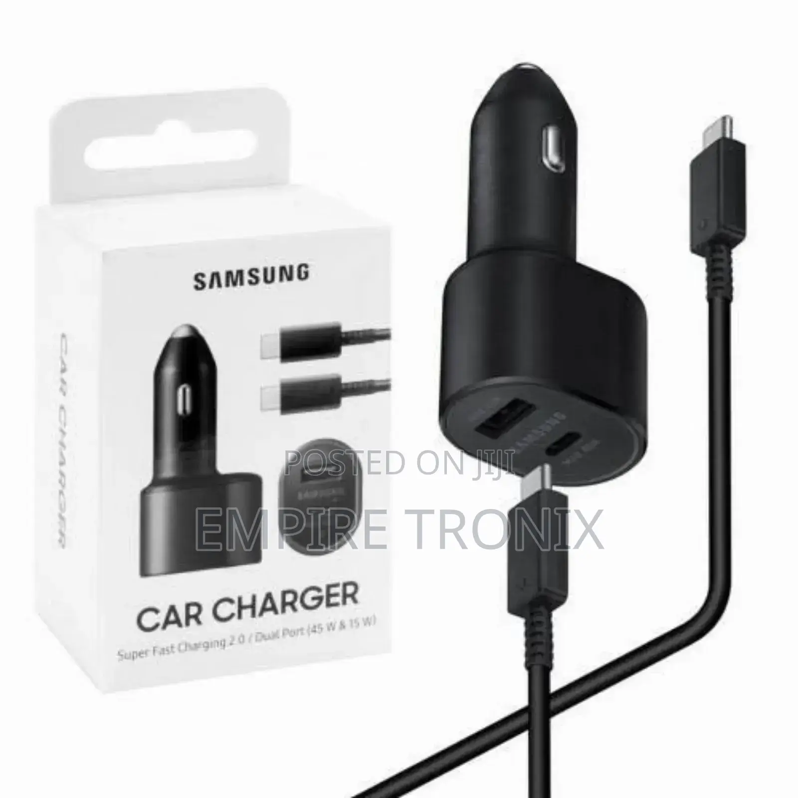 Samsung Super Fast Car Charger (45W+15W) | USB-C And USB-A