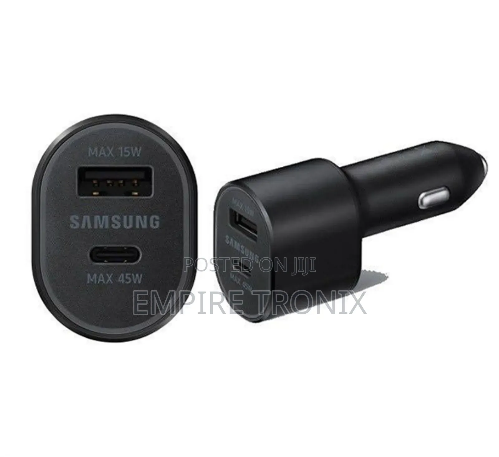 Samsung Super Fast Car Charger (45W+15W) | USB-C And USB-A