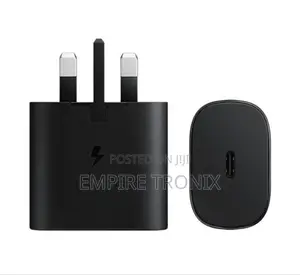 Samsung Fast Charger 25W PD USB-C Adapter 3 Pin- Black