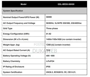 DEYE 50kva 80kwh Solar Generator