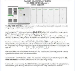 DEYE Solar Generator 500kva 2329kwh