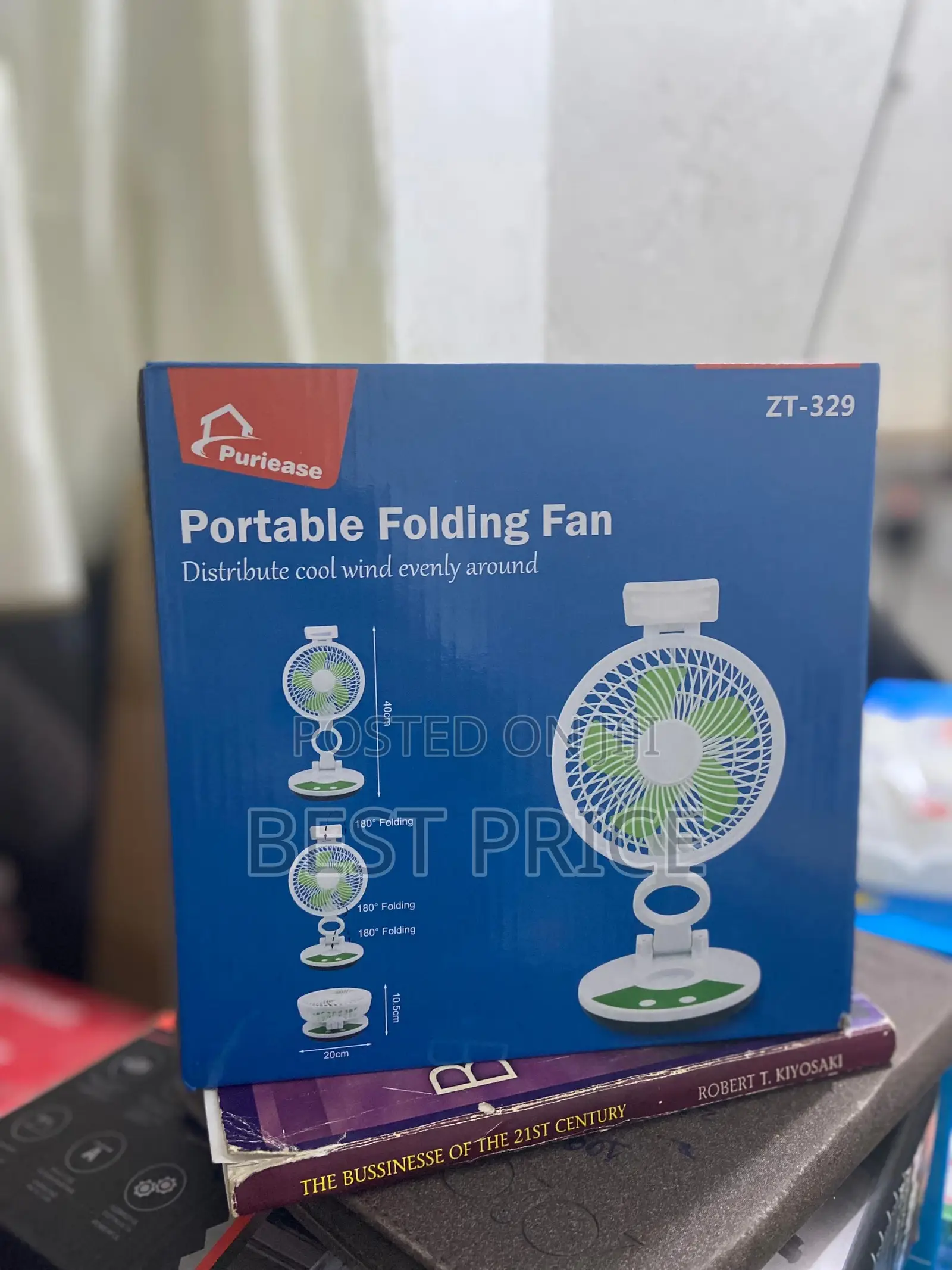 Puriease Portable Folding Rechargeable Fan ZT - 329