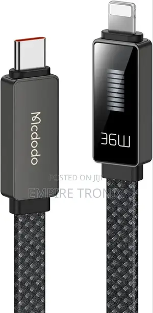 McDodo CA-4960 Type-C to Lightning PD 36W Cable Black 1.2M