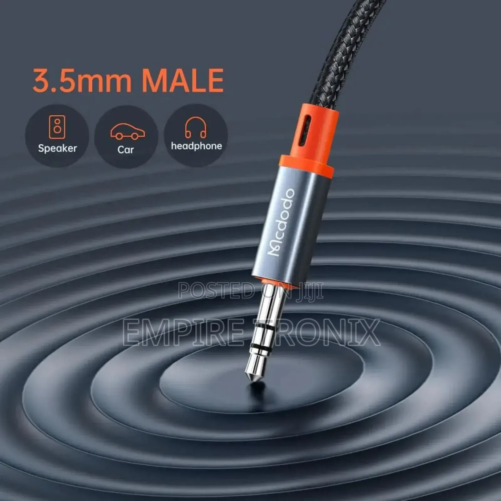 McDodo CA-0890 Lightning to 3.5mm AUX Jack Coil Cable 1.8m