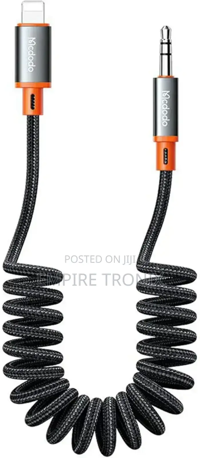 McDodo CA-0890 Lightning to 3.5mm AUX Jack Coil Cable 1.8m