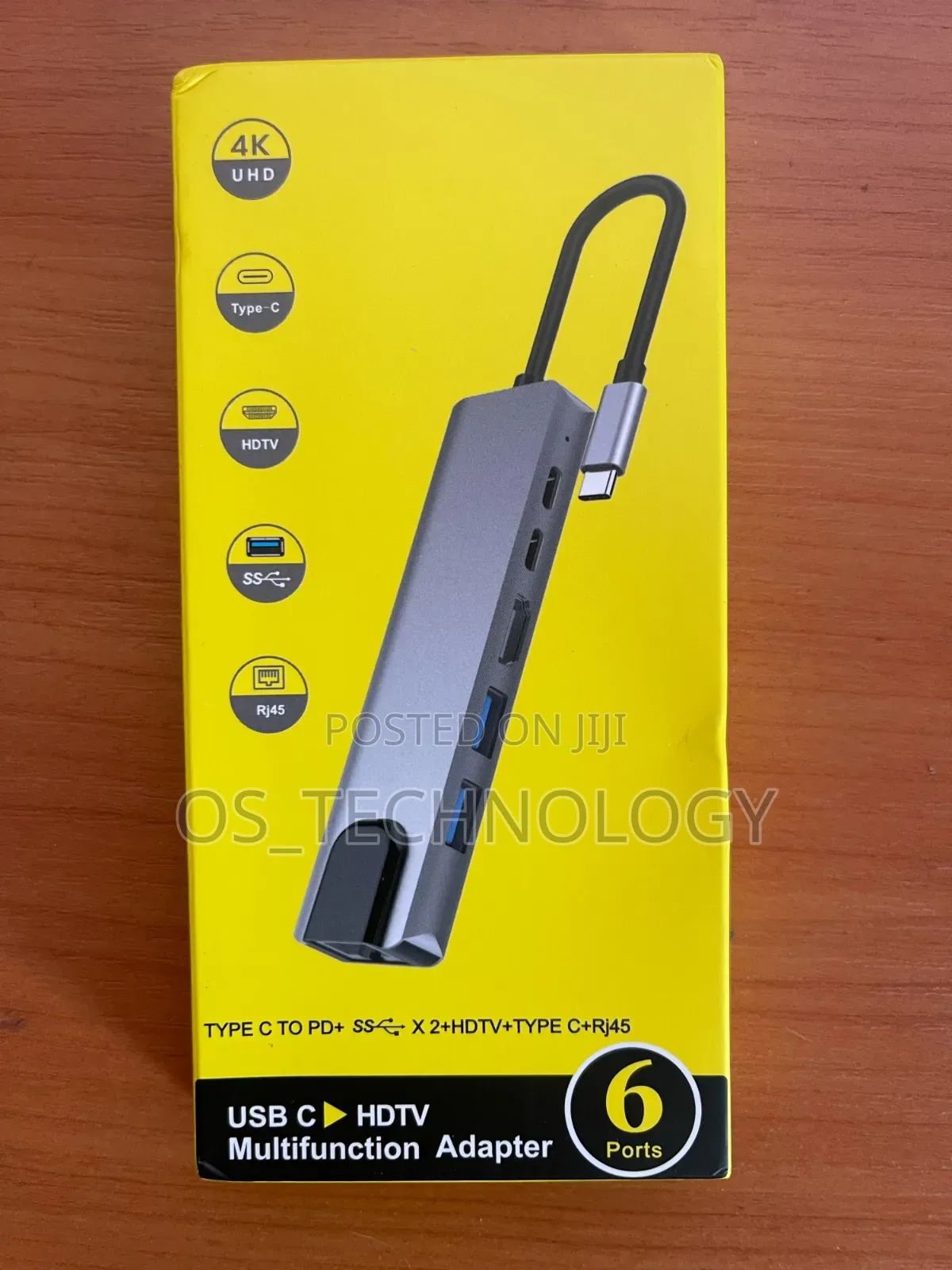  Original 6 in 1 Type C to Hdmi,Rj45,2 Usb,2 Type C