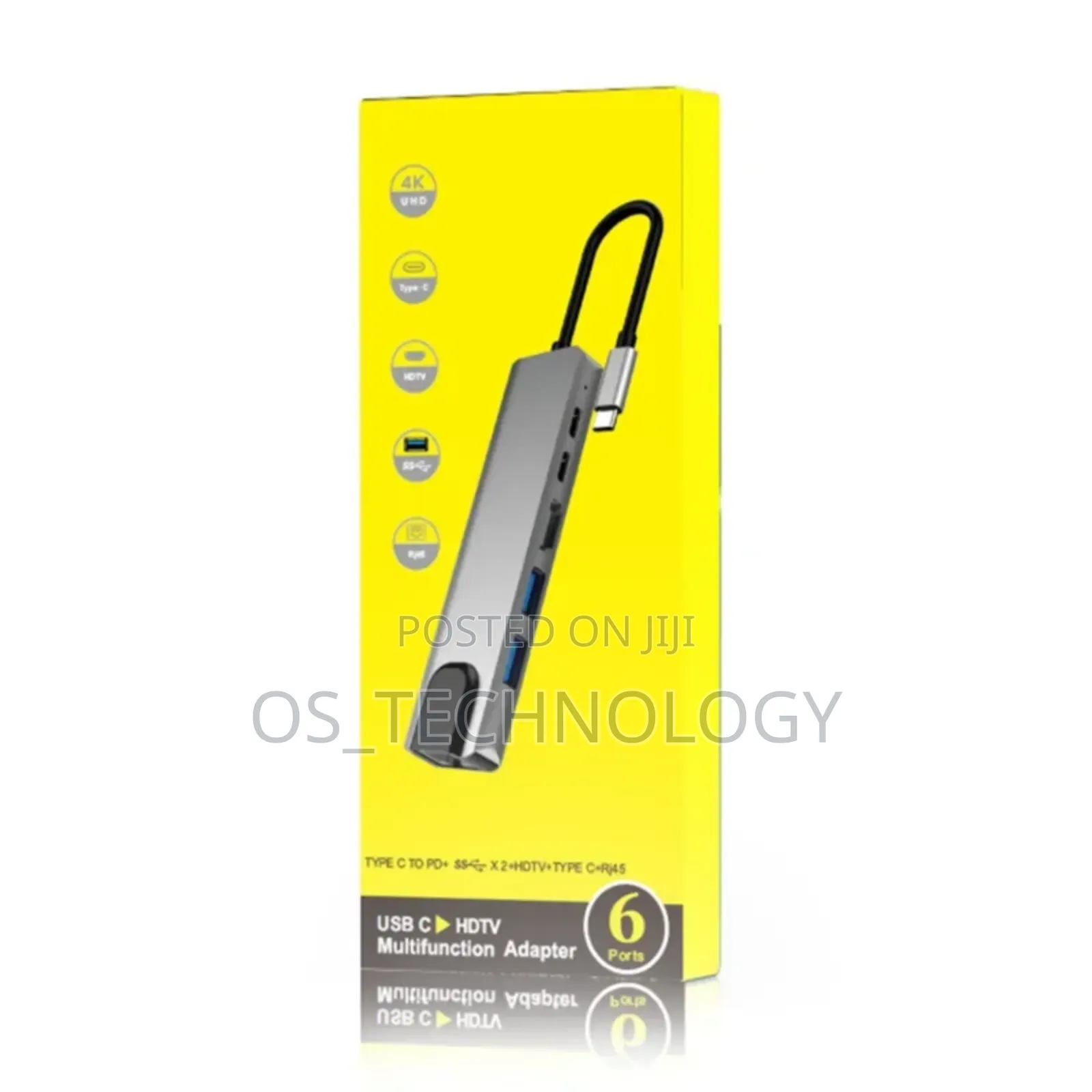  Original 6 in 1 Type C to Hdmi,Rj45,2 Usb,2 Type C
