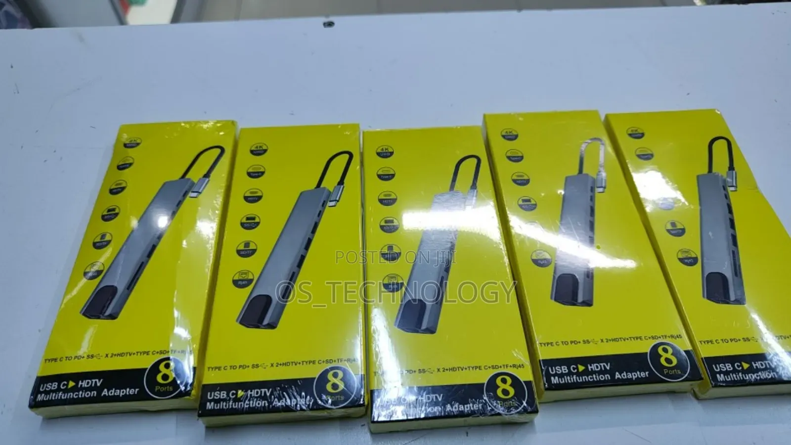  Original 6 in 1 Type C to Hdmi,Rj45,2 Usb,2 Type C