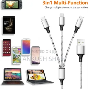 New Multi Charging Cable 5ft 3 Pack Multi Charger Cable