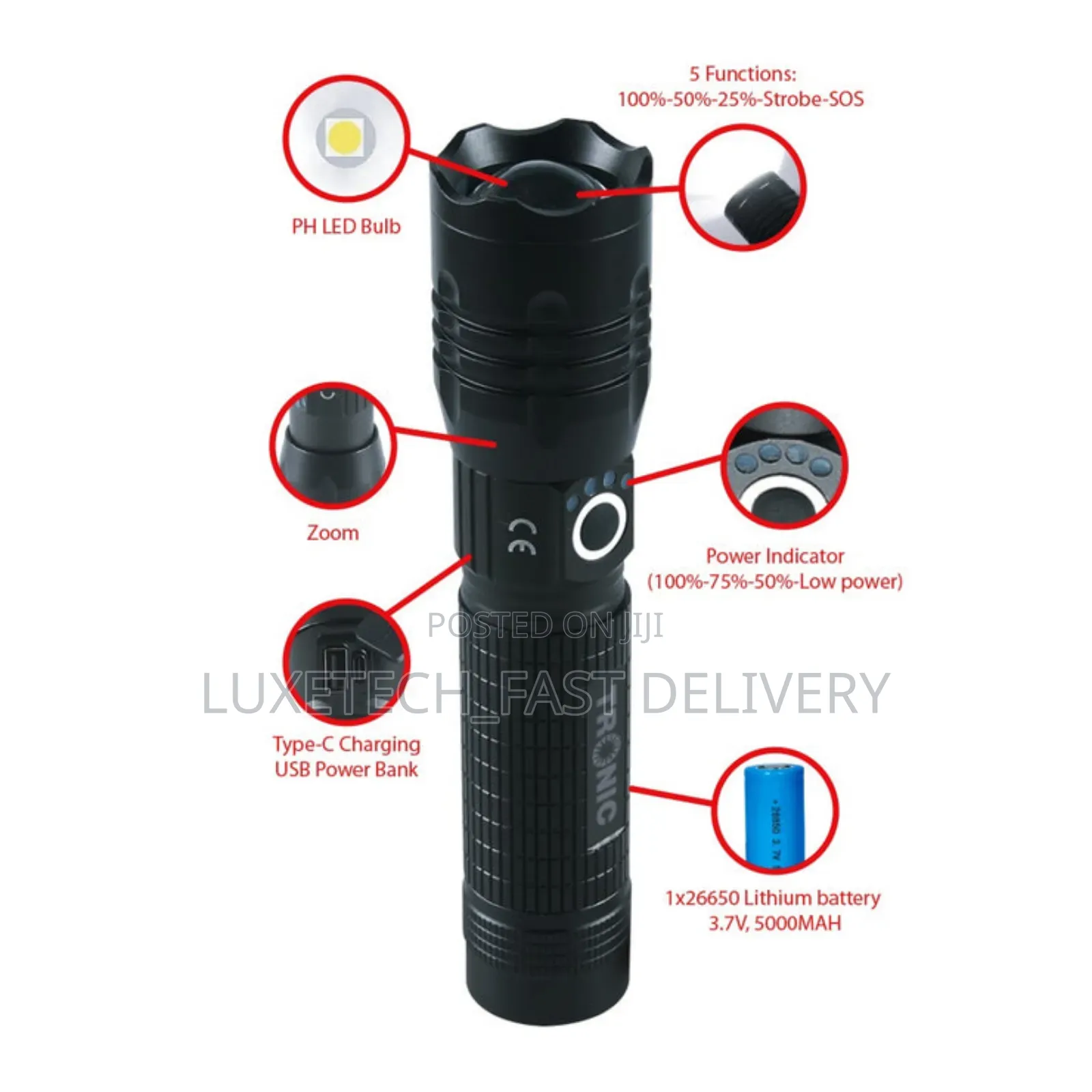 Tronic Zoomable Led Torch (1200-uc)