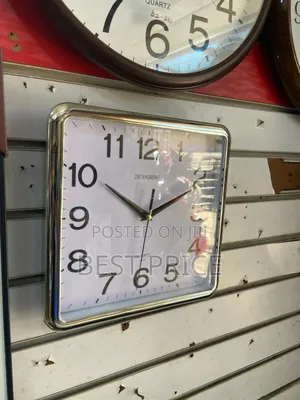 Square Silver Wall Clock