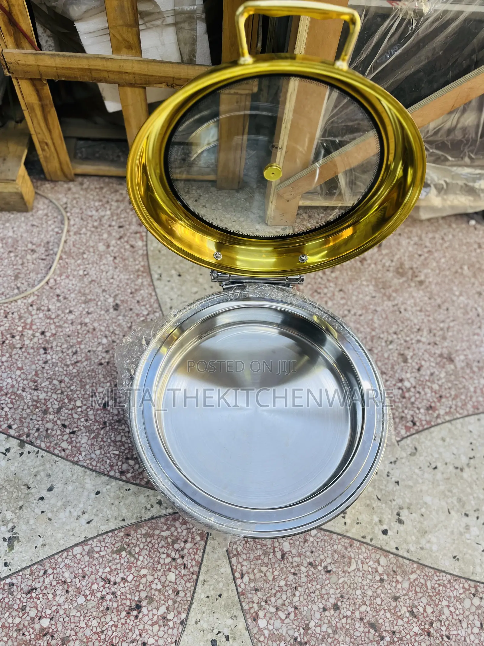 Round Glass Top Chaffing Dishes 6L