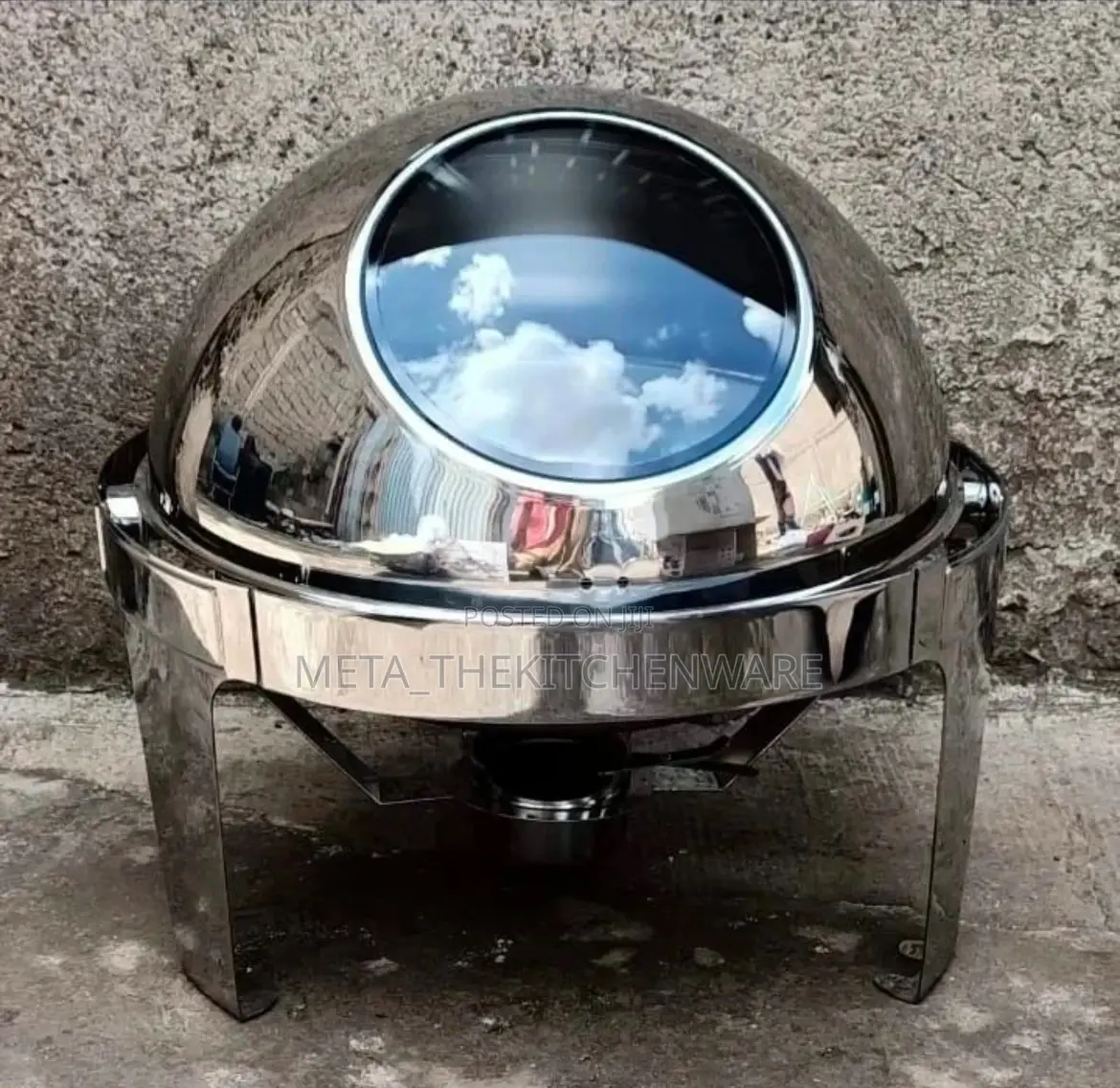 Roll Top Round Chaffing Dish With Glass Window 6L