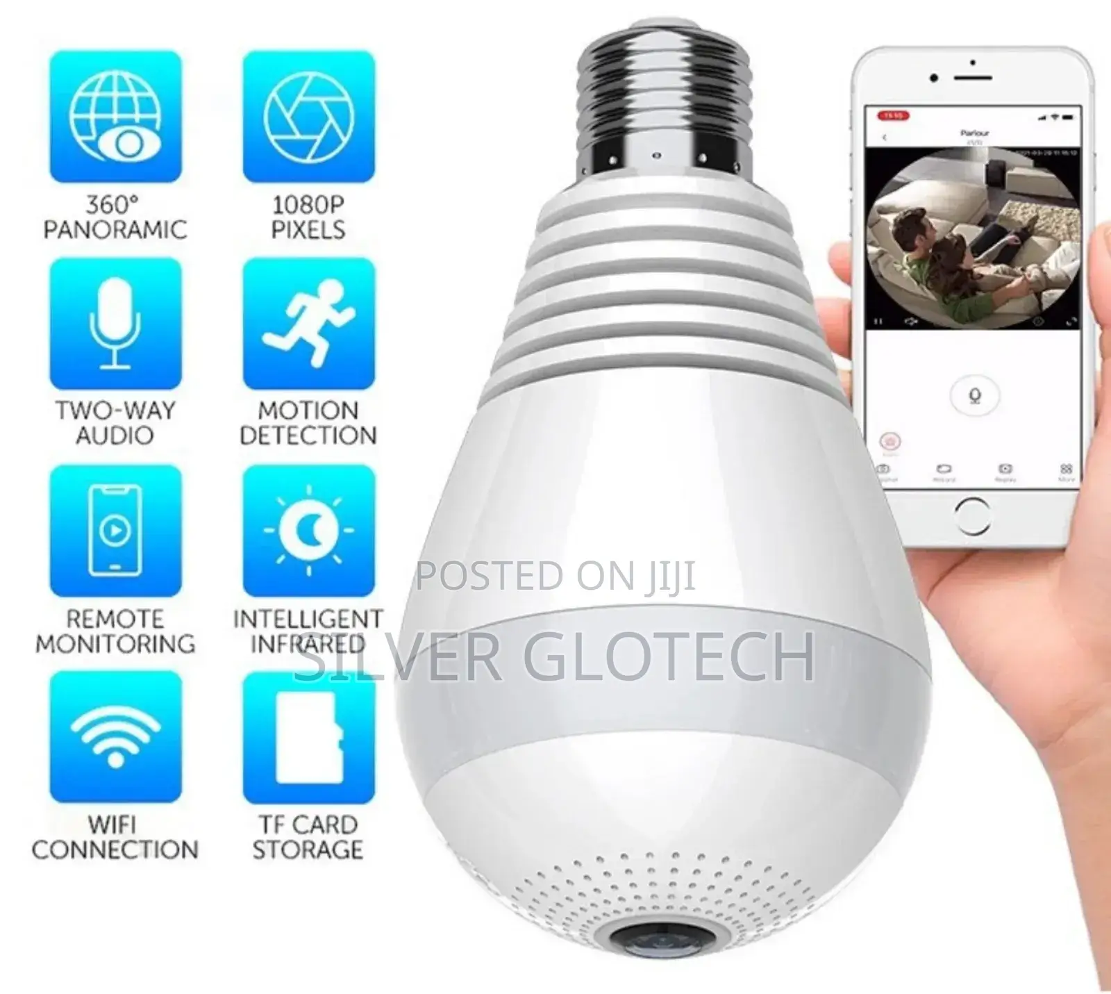 Bulb CCTV Camera Unaona Matukio Kupitia Simu Pia