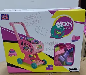 Photo - Kids Shopping Cart With80pcs Blocks