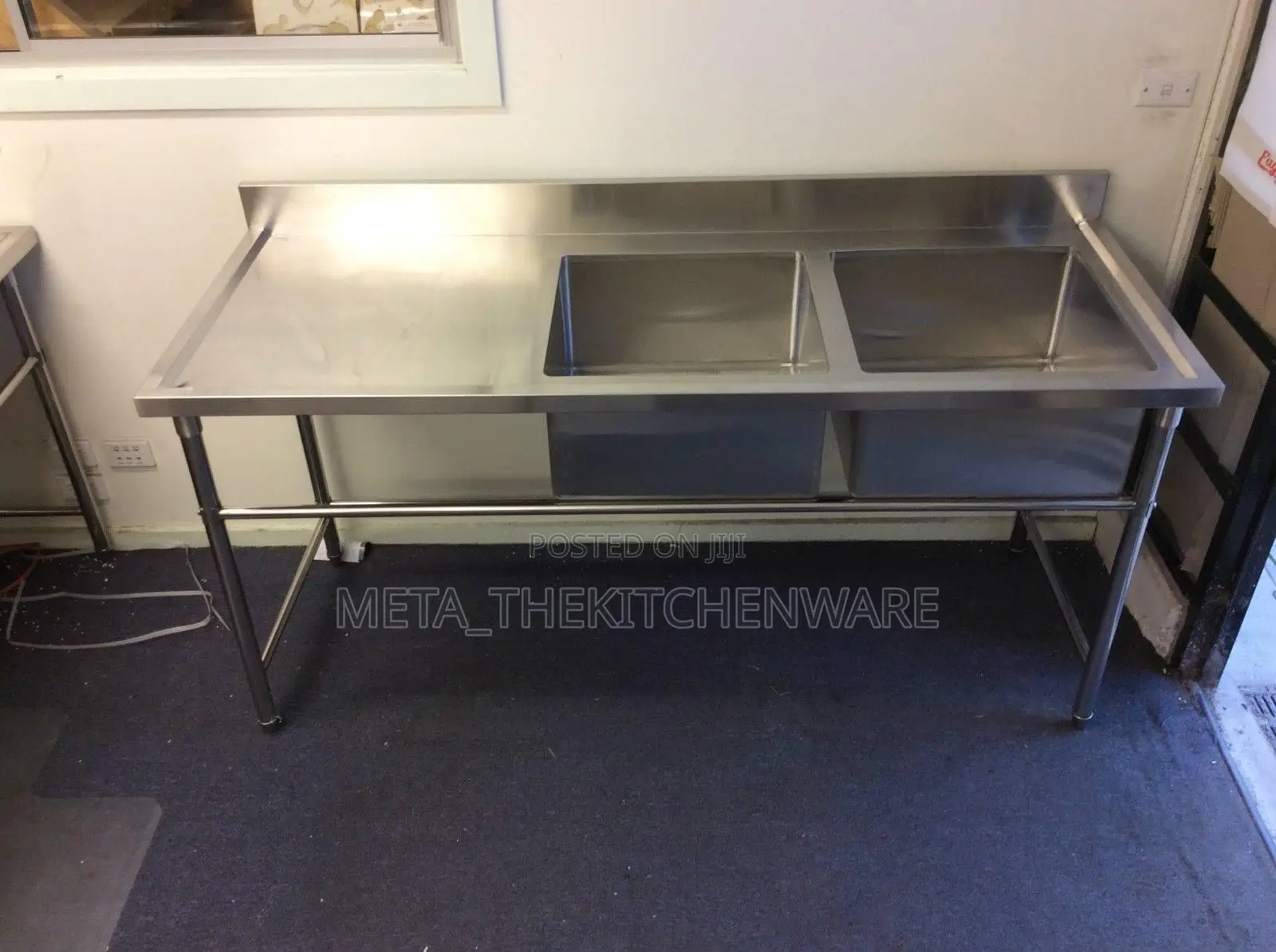 Stainless Steel Working Table With Sinks 1.8M