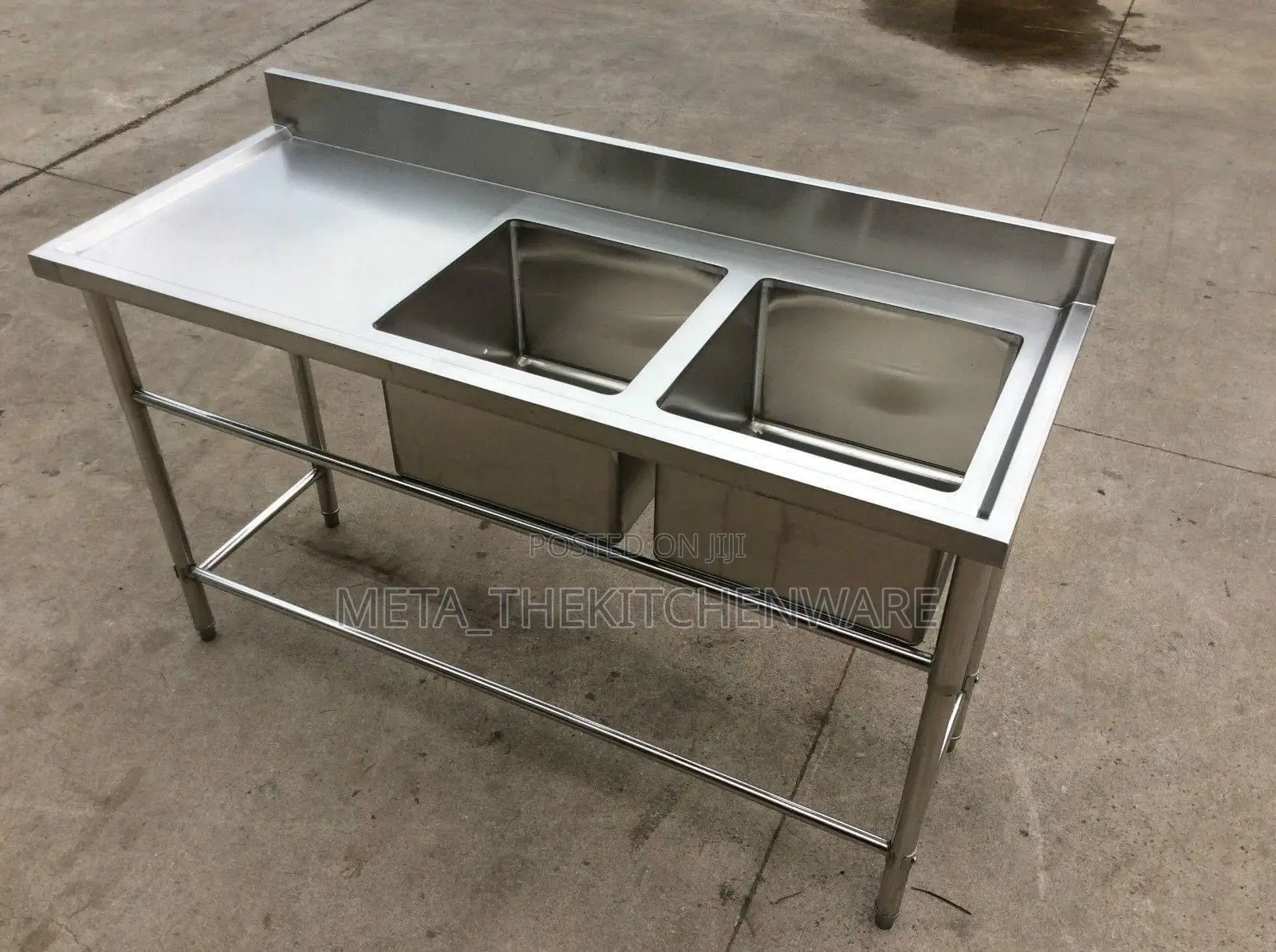 Stainless Steel Working Table With Sinks 1.8M