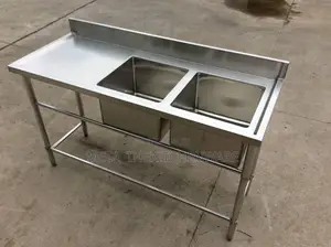 Stainless Steel Working Table With Sinks 1.8M