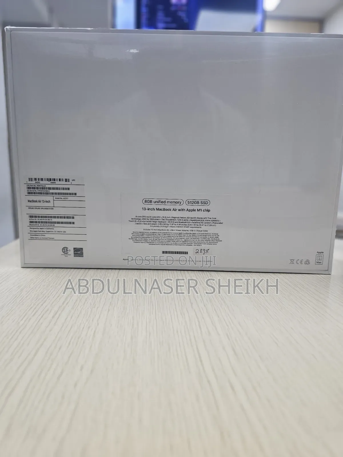 New Laptop Apple MacBook Air 2020 M1 8GB Apple M1 eMMC 512GB