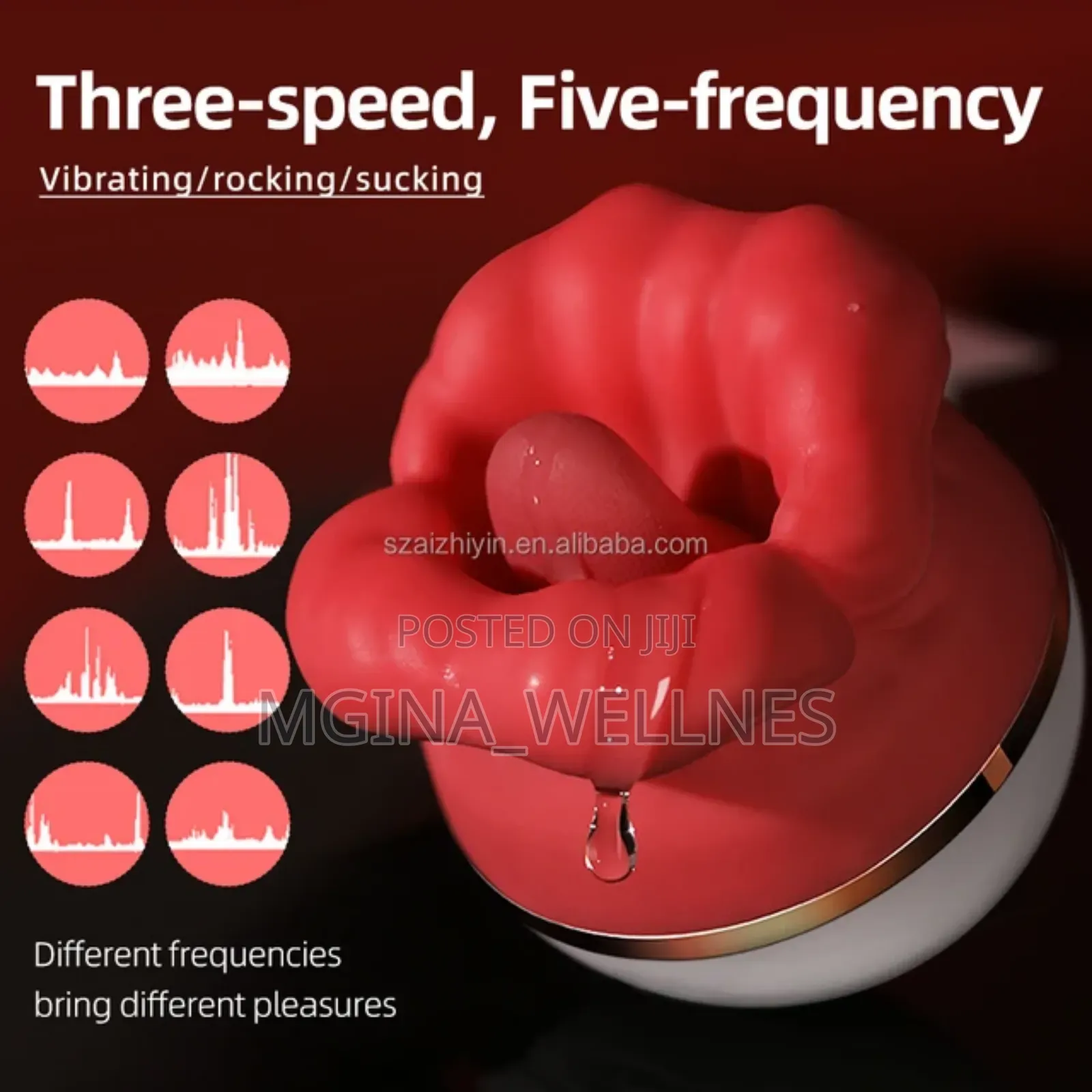 Big Mouth Vibrator 2 in 1 Rose Tongue for Women