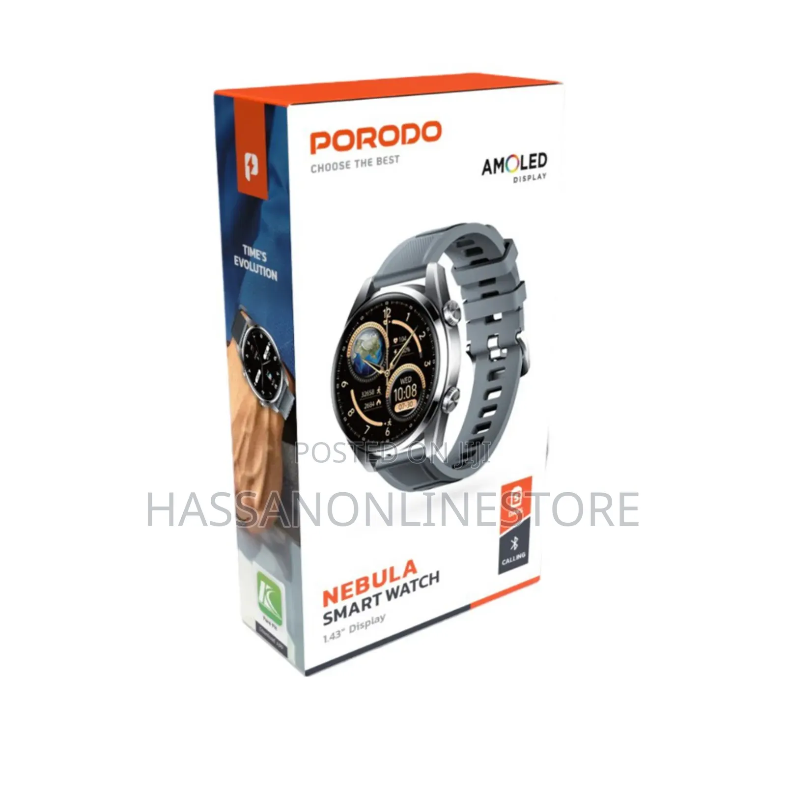 Porodo Nebula Smart Watch Black Dial With Black