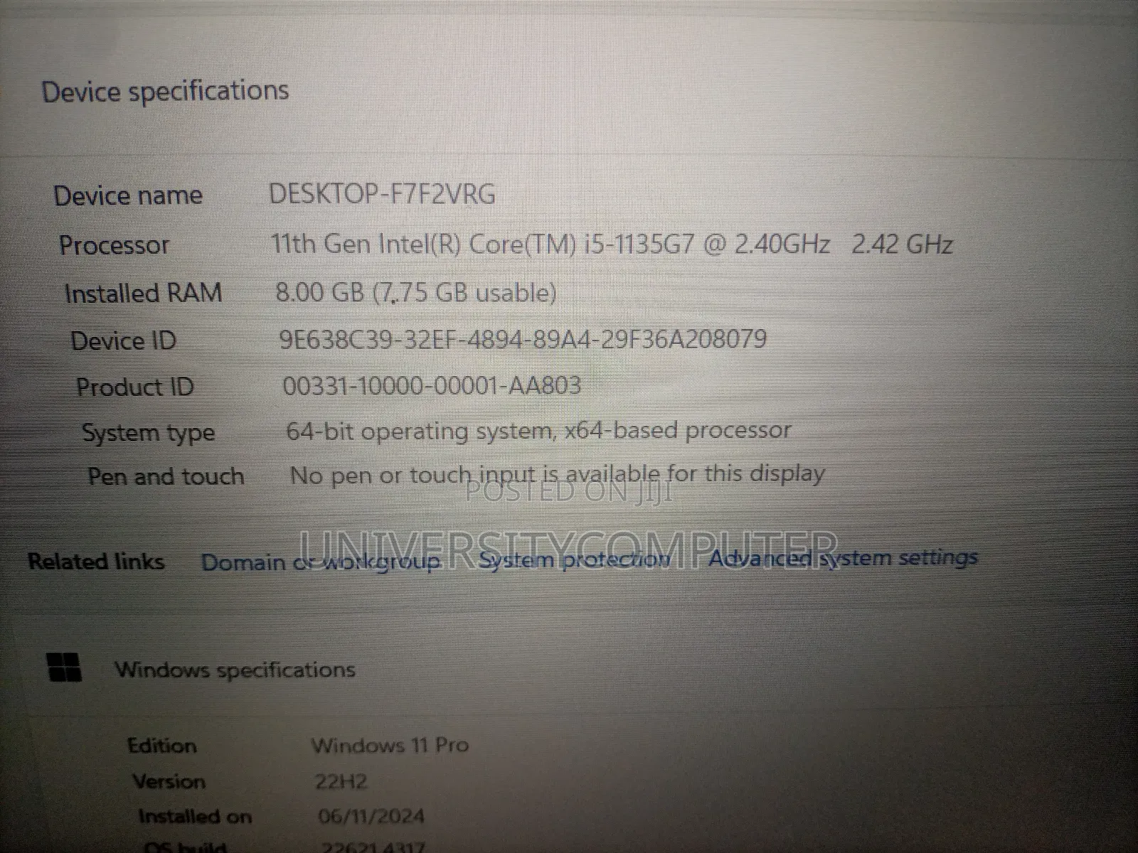 Laptop HP 250 G8 8GB Intel Core I5 HDD+SSD 256GB