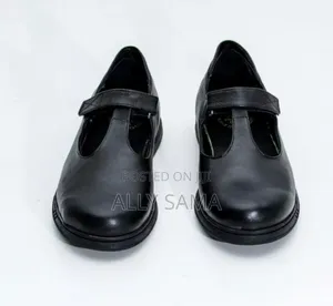 Crab Kid School Shoes Full Black Material Leather