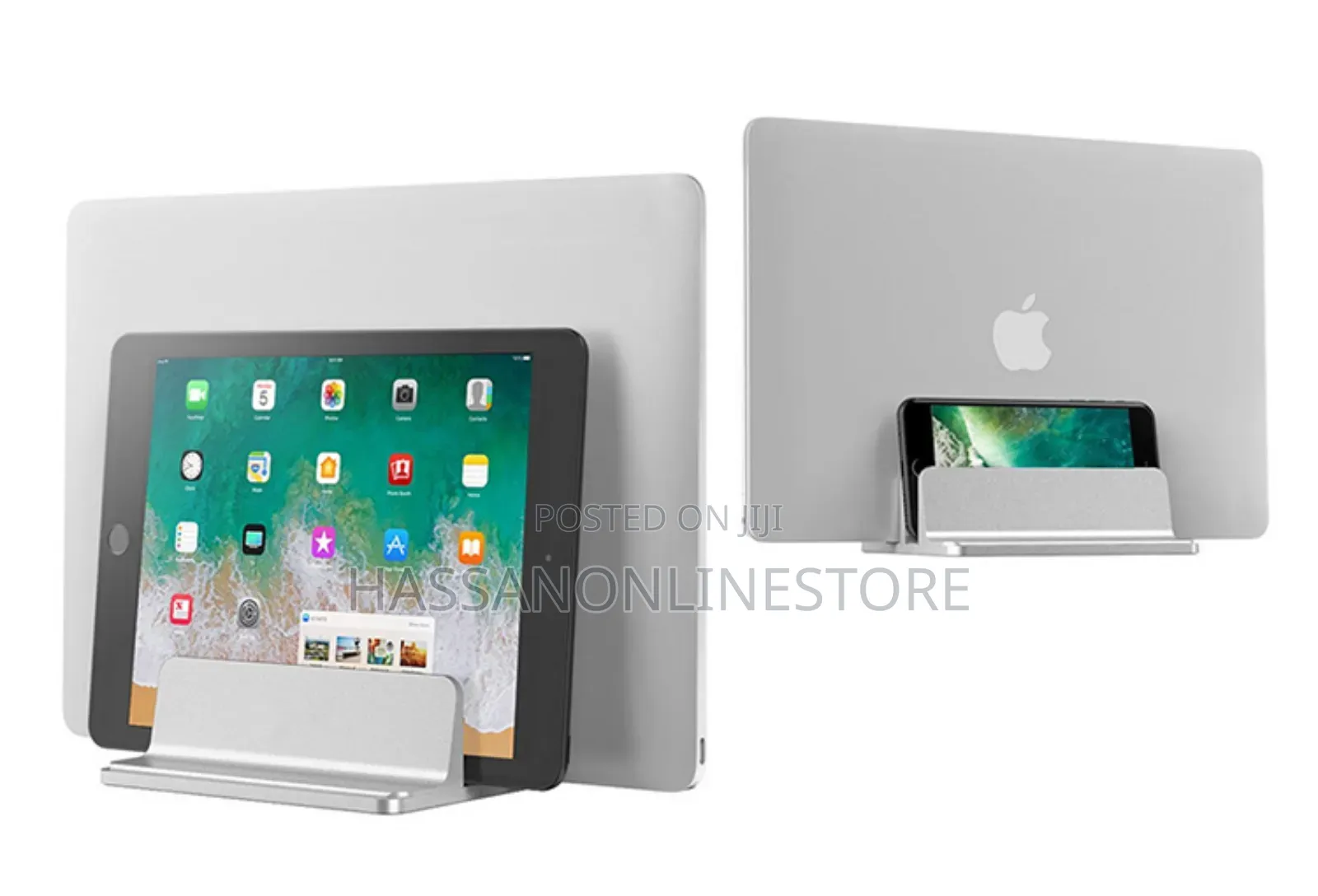 Adjustable Vertical Laptop Tablet Stand Bookshelf 2 Slots