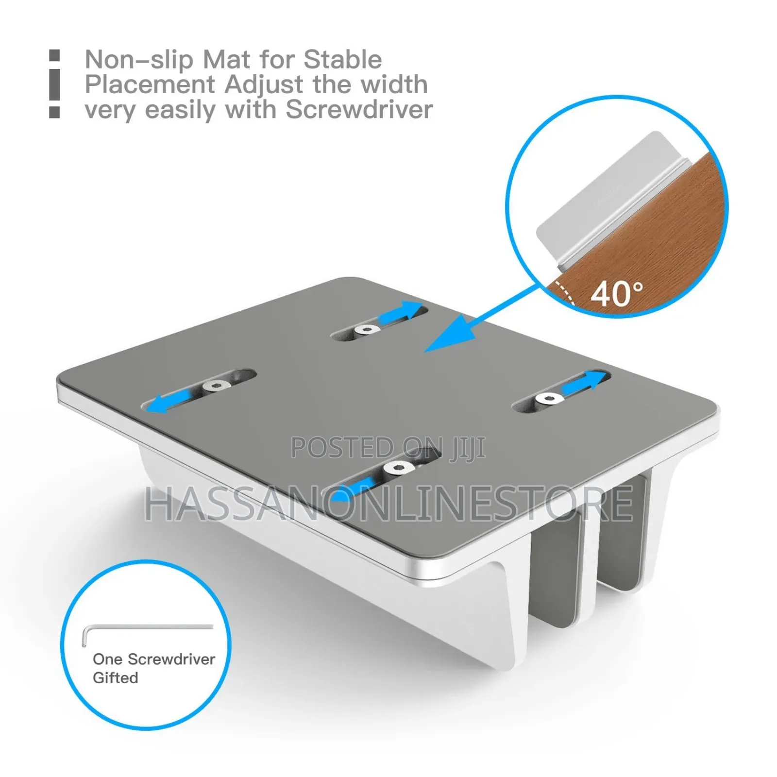 Adjustable Vertical Laptop Tablet Stand Bookshelf 2 Slots