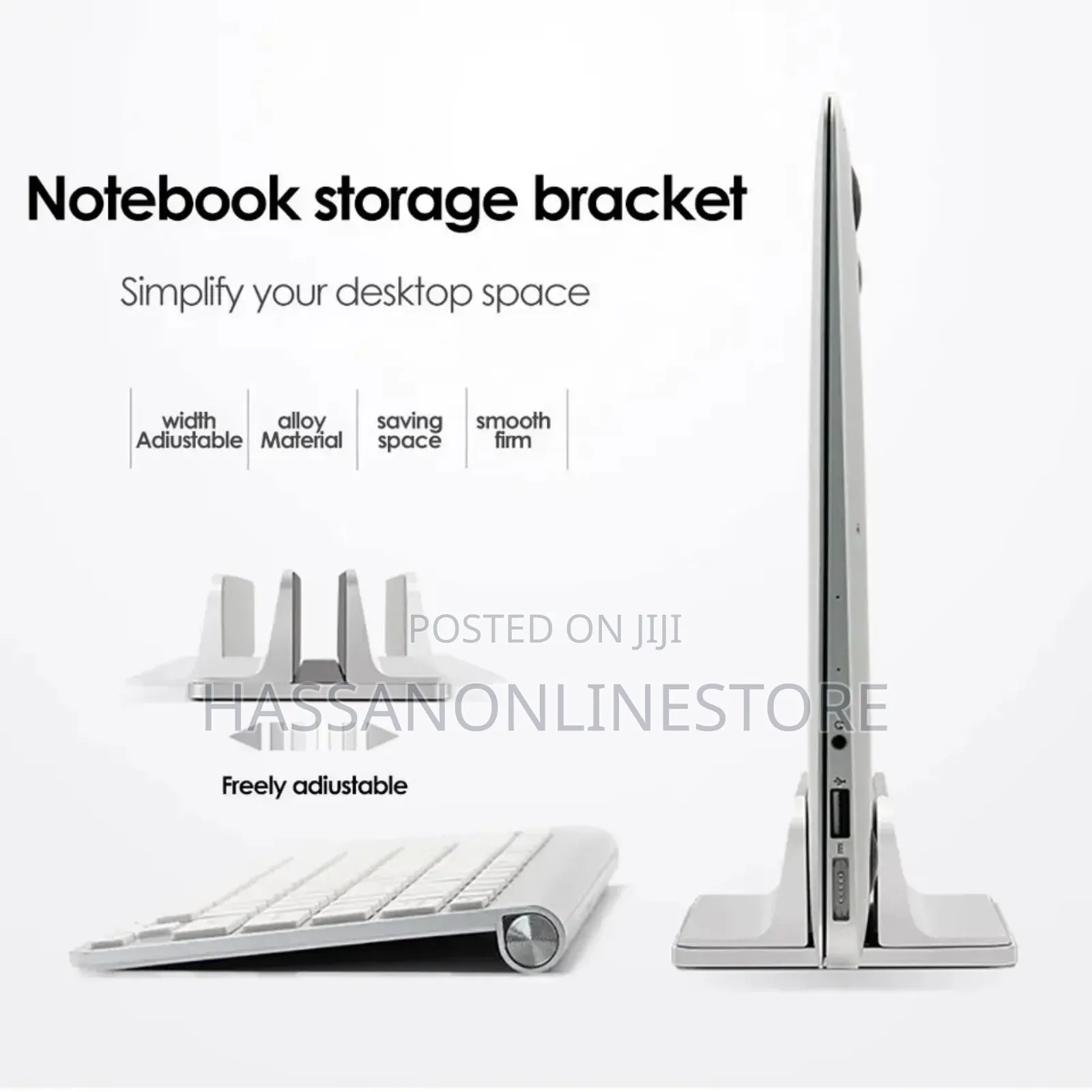 Adjustable Vertical Laptop Tablet Stand Bookshelf 1 Slot