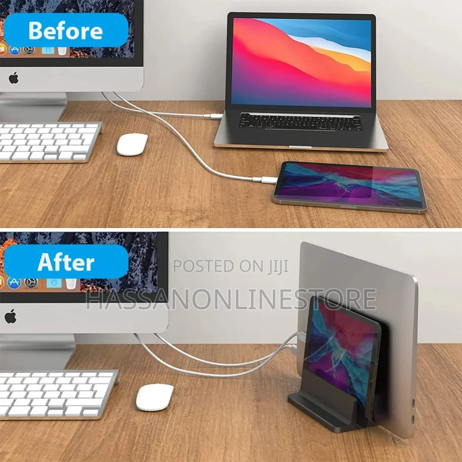 Adjustable Vertical Laptop Tablet Stand Bookshelf 1 Slot